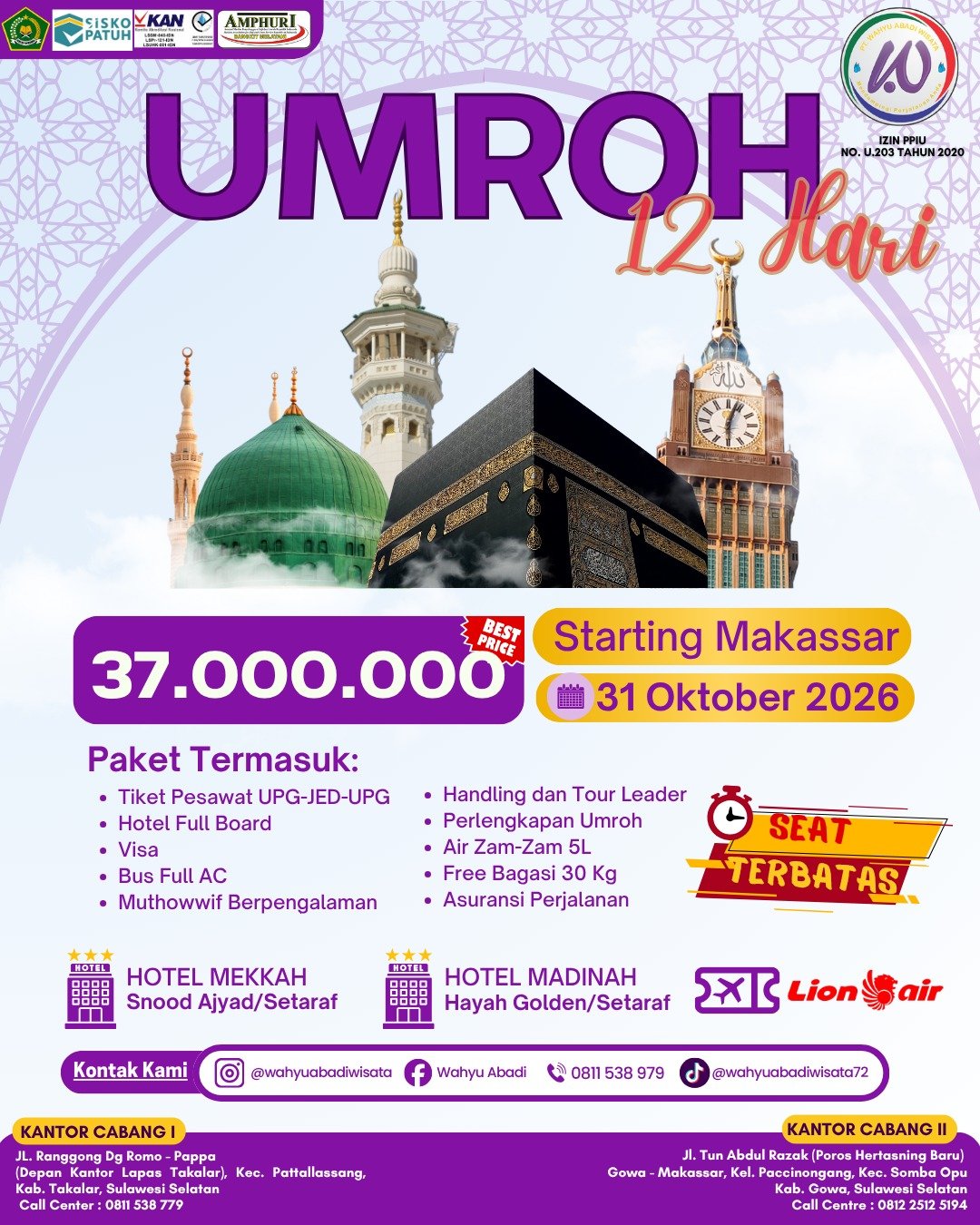 Brosur Umroh 12 Hari 31 Okt 2026